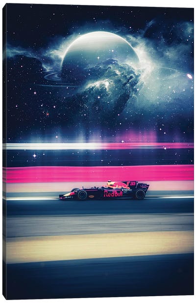 Formula One Speed Space Canvas Art Print - Auto Racing Art