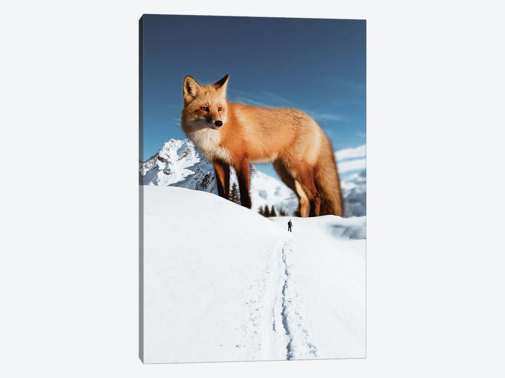 Red Fox In White Snow by GEN Z 1-piece Canvas Art Print