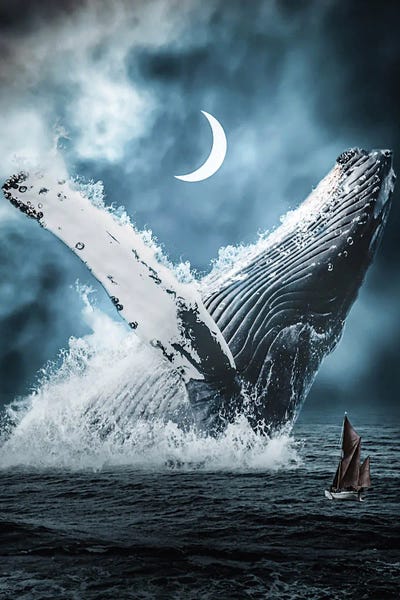 Humpback Whales: Giant Blue Whale That Dives Out Of The Ocean by GEN Z