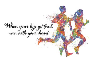 Runner Couple Quote by Genefy Art canvas print
