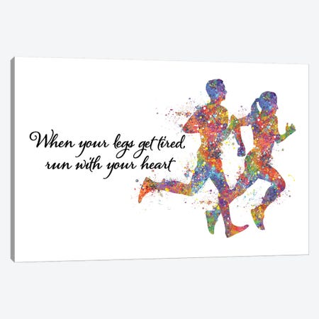Runner Couple Quote Canvas Print #GFA107} by Genefy Art Canvas Art