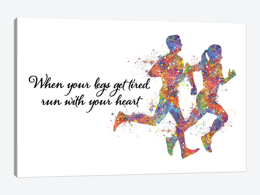 Runner Couple Quote by Genefy Art 1-piece Canvas Art