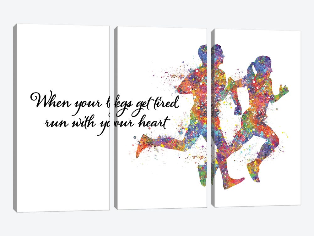 Runner Couple Quote by Genefy Art 3-piece Canvas Art