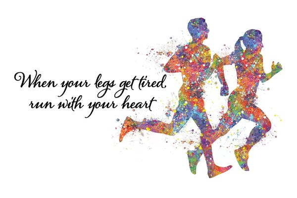 Fitness: Runner Couple Quote by Genefy Art