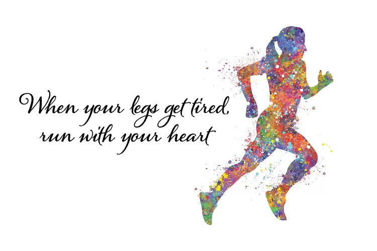 Runner Female Quote I by Genefy Art wall art