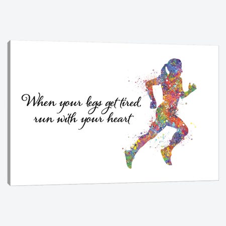 Runner Female Quote I Canvas Print #GFA109} by Genefy Art Art Print