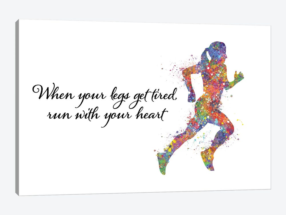 Runner Female Quote I by Genefy Art 1-piece Canvas Wall Art