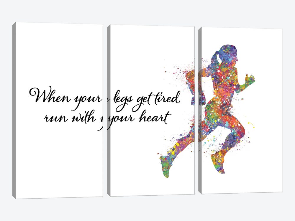 Runner Female Quote I by Genefy Art 3-piece Canvas Artwork