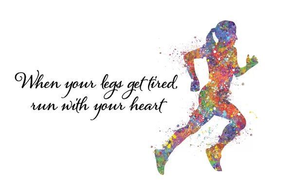 Fitness: Runner Female Quote I by Genefy Art