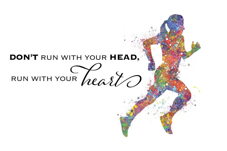 Runner Female Quote II by Genefy Art wall art