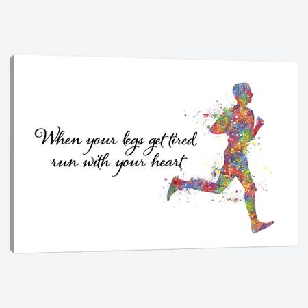 Runner Male Quote Canvas Print #GFA111} by Genefy Art Canvas Wall Art