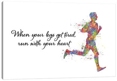 Runner Male Quote Canvas Art Print - Fitness Art