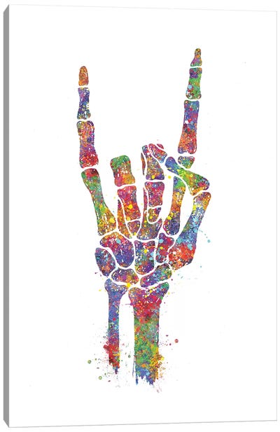 Skeleton Hand Canvas Art Print - Art Gifts for Kids & Teens