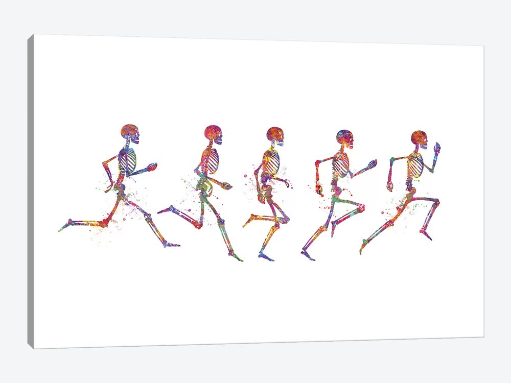 Skeleton Running by Genefy Art 1-piece Canvas Wall Art