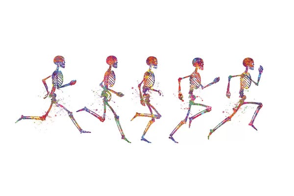 Kids Educational Art: Skeleton Running by Genefy Art