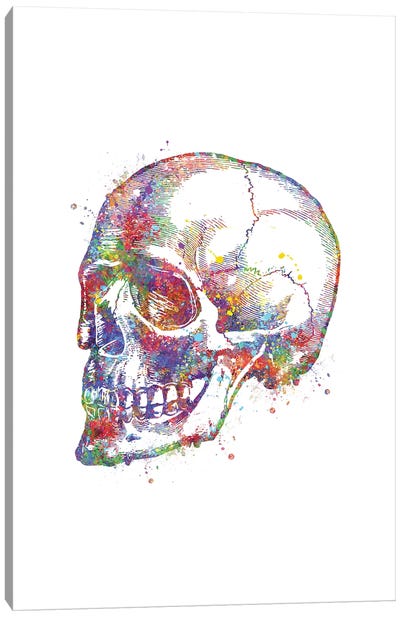 Skull Persp Canvas Art Print - Horror Art