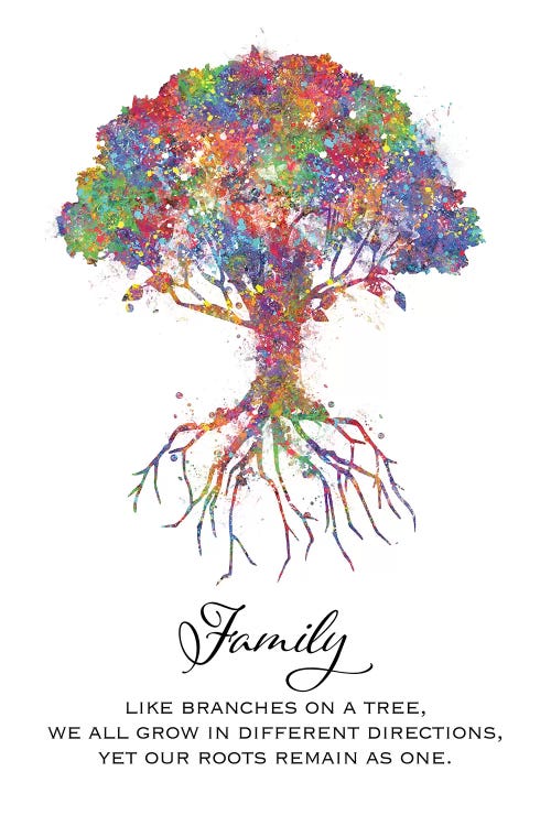 Trees Family Quote by Genefy Art wall art