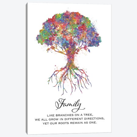 Trees Family Quote Canvas Print #GFA140} by Genefy Art Canvas Print