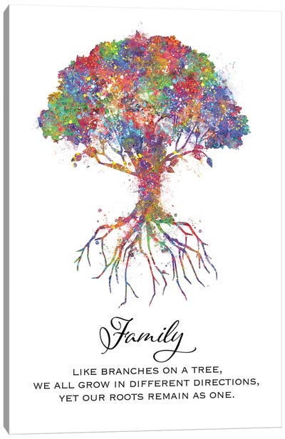 Trees Family Quote Canvas Art Print - Family & Parenting Art