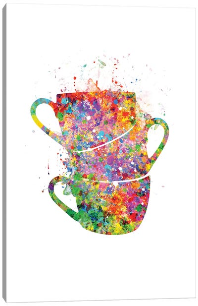 Cups Stacked Canvas Art Print - Tea Art