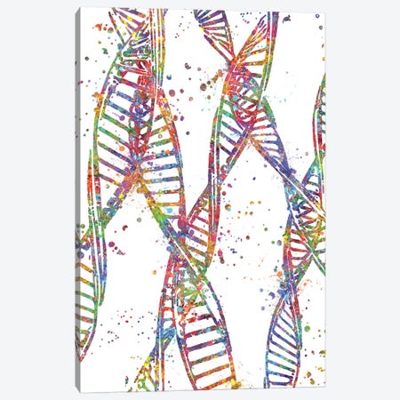 DNA Abstract Canvas Print #GFA36} by Genefy Art Canvas Wall Art