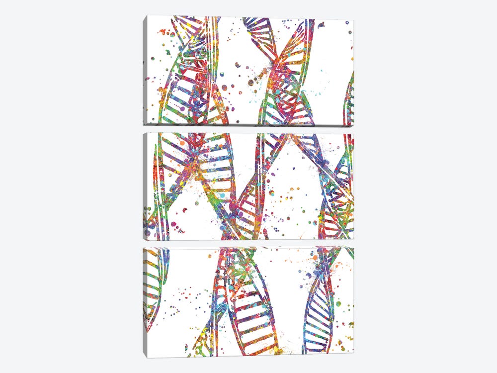 DNA Abstract by Genefy Art 3-piece Art Print