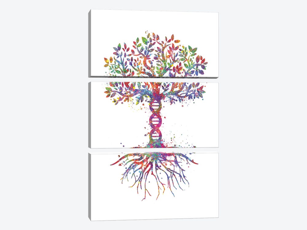 DNA Tree by Genefy Art 3-piece Canvas Print
