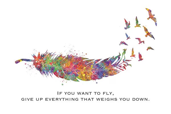 Feathers: Feather Quote Landscape by Genefy Art