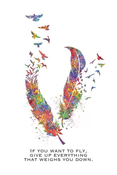 Feathers: Feather Quote Portrait by Genefy Art