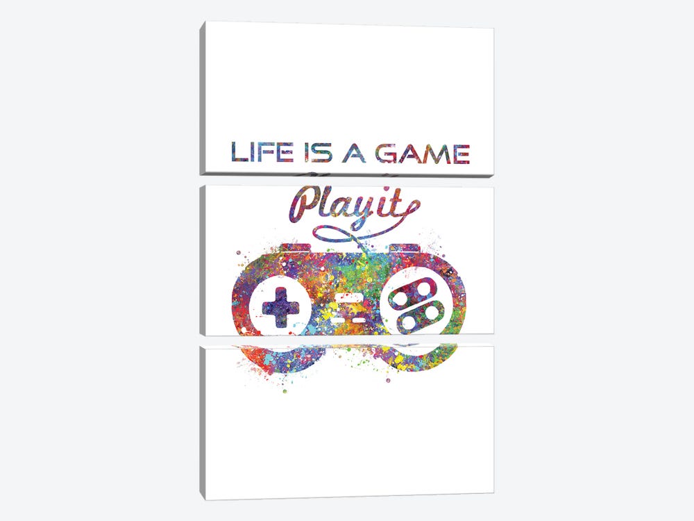 Game Controller by Genefy Art 3-piece Canvas Print