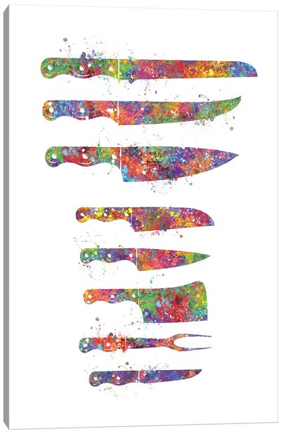 Kitchen Knives Canvas Art Print - Genefy Art