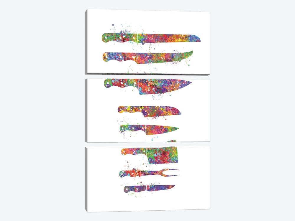 Kitchen Knives by Genefy Art 3-piece Art Print