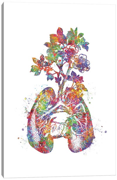 Lungs Flower Canvas Art Print - Anatomy Art