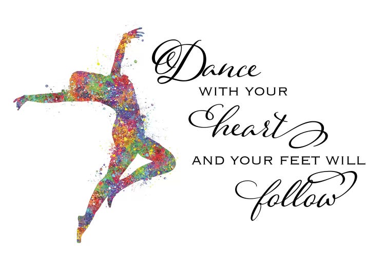 Lyrical Dance Quote Heart Follow by Genefy Art wall art