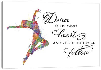 Lyrical Dance Quote Heart Follow Canvas Art Print - Most Gifted Prints