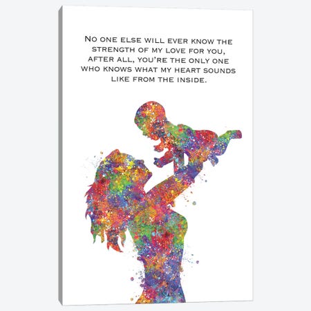 Mother Baby Quote Canvas Print #GFA86} by Genefy Art Canvas Art Print