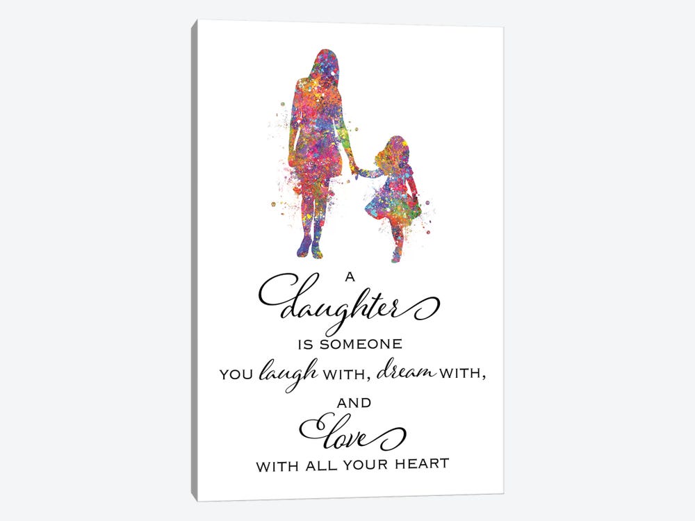 Mother Daughter Quote by Genefy Art 1-piece Art Print
