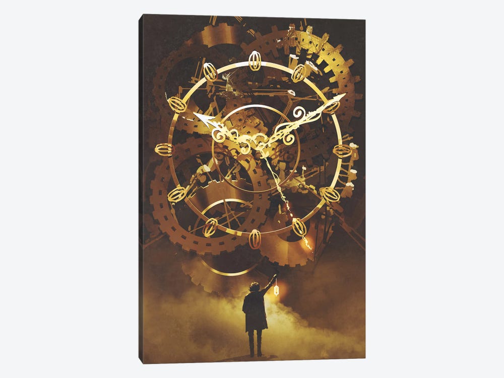 The Big Golden Clockwork by grandfailure 1-piece Canvas Print
