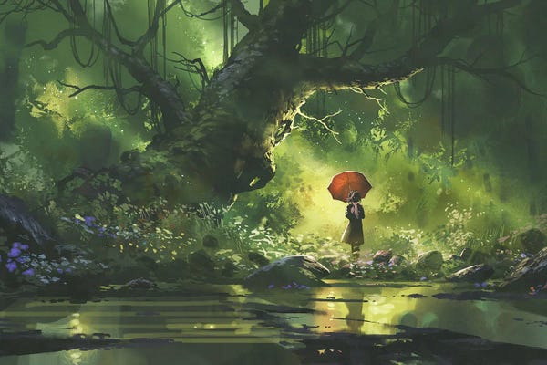 Umbrellas: I'm Waiting For You In The Beautiful Place by grandfailure