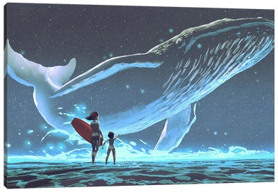 Meet The Legendary Whale Canvas Art Print - grandfailure