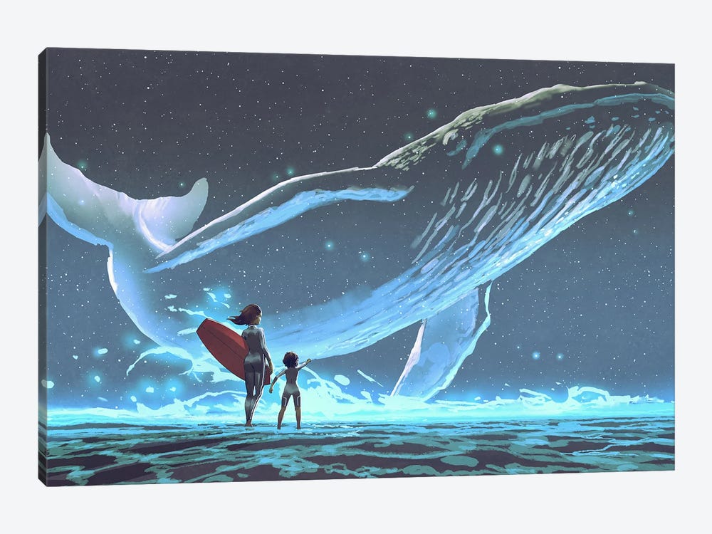 Meet The Legendary Whale by grandfailure 1-piece Canvas Print