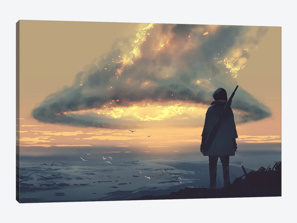 The Huge Burning Clouds by grandfailure 1-piece Canvas Artwork