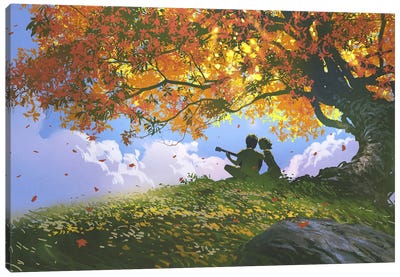 A Song For Us In Autumn Canvas Art Print - grandfailure