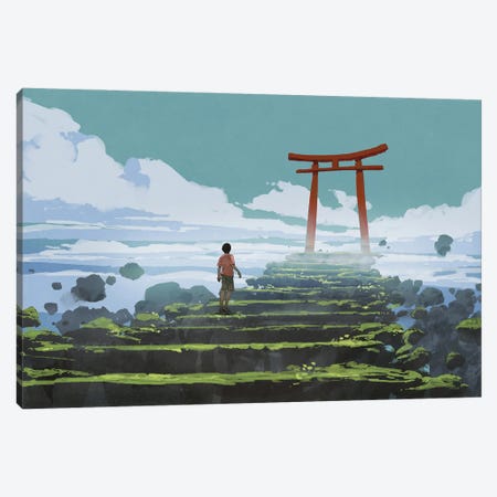 Torii Gate, The Entrance To The Peaceful Land Canvas Print #GFL27} by grandfailure Canvas Wall Art