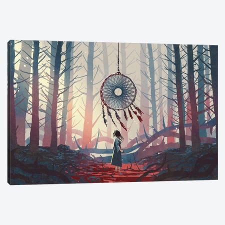 The Dreamcatcher Of The Mysterious Forest Canvas Print #GFL2} by grandfailure Canvas Wall Art