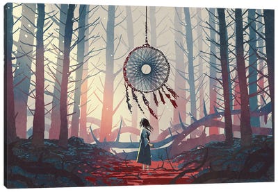 The Dreamcatcher Of The Mysterious Forest Canvas Art Print - Dreams Art