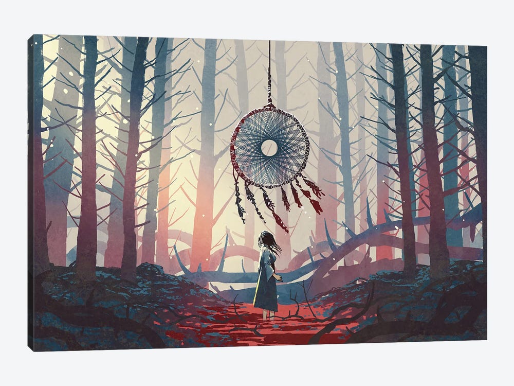 The Dreamcatcher Of The Mysterious Forest by grandfailure 1-piece Canvas Print