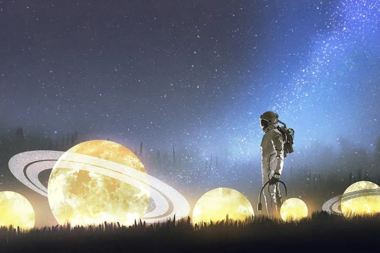 The Glowing Stars On The Grass by grandfailure wall art