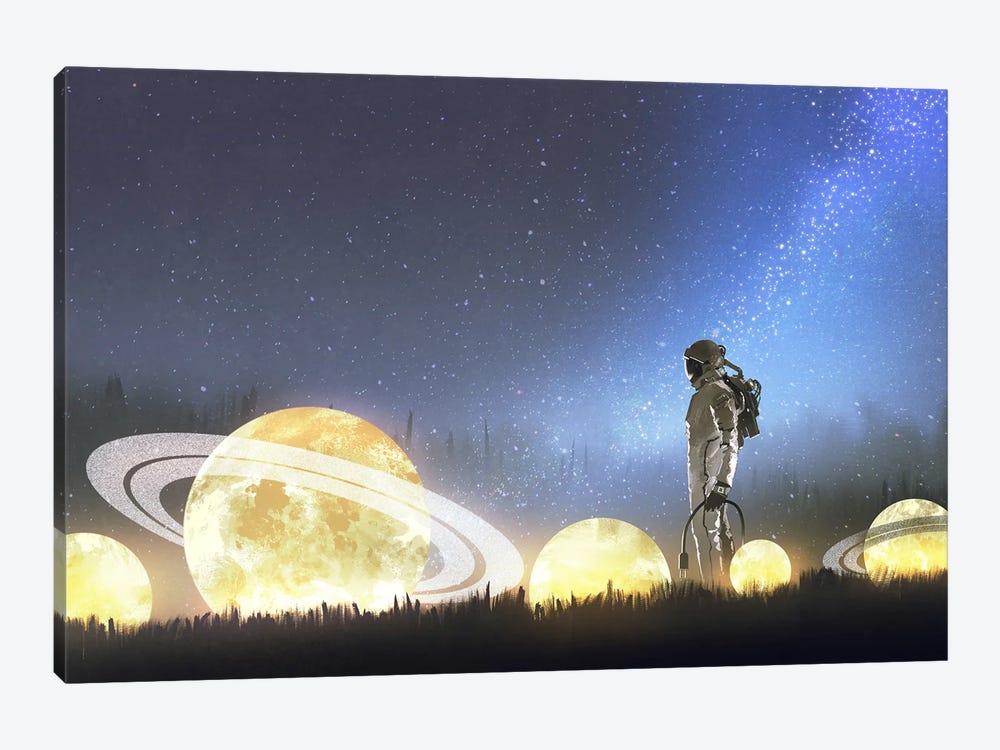 The Glowing Stars On The Grass by grandfailure 1-piece Canvas Print