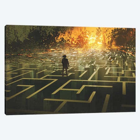 Destroy The Maze Land Canvas Print #GFL32} by grandfailure Canvas Artwork